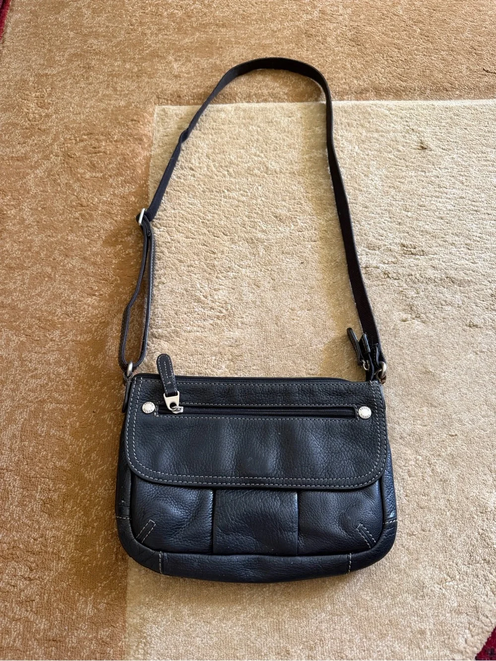 Fossil Black Leather Crossbody Bag